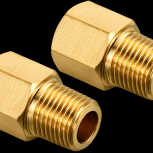 1/8 NPT Male to 1/8 NPT Female Brass Hex Adapter
